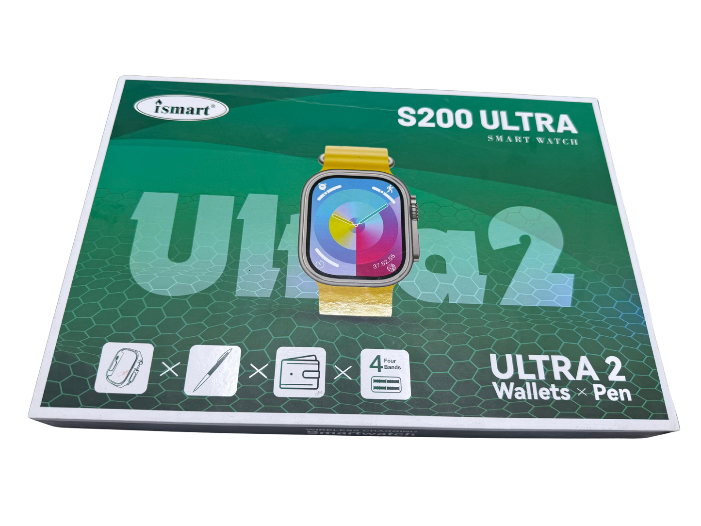 S200 Ultra 4-in-1 Smartwatch Bundle | 4 Straps + Wallet + Cover + Charger | 2.2" HD Touch | Unisex