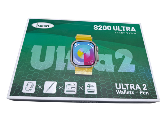 S200 Ultra 4-in-1 Smartwatch Bundle | 4 Straps + Wallet + Cover + Charger | 2.2" HD Touch | Unisex