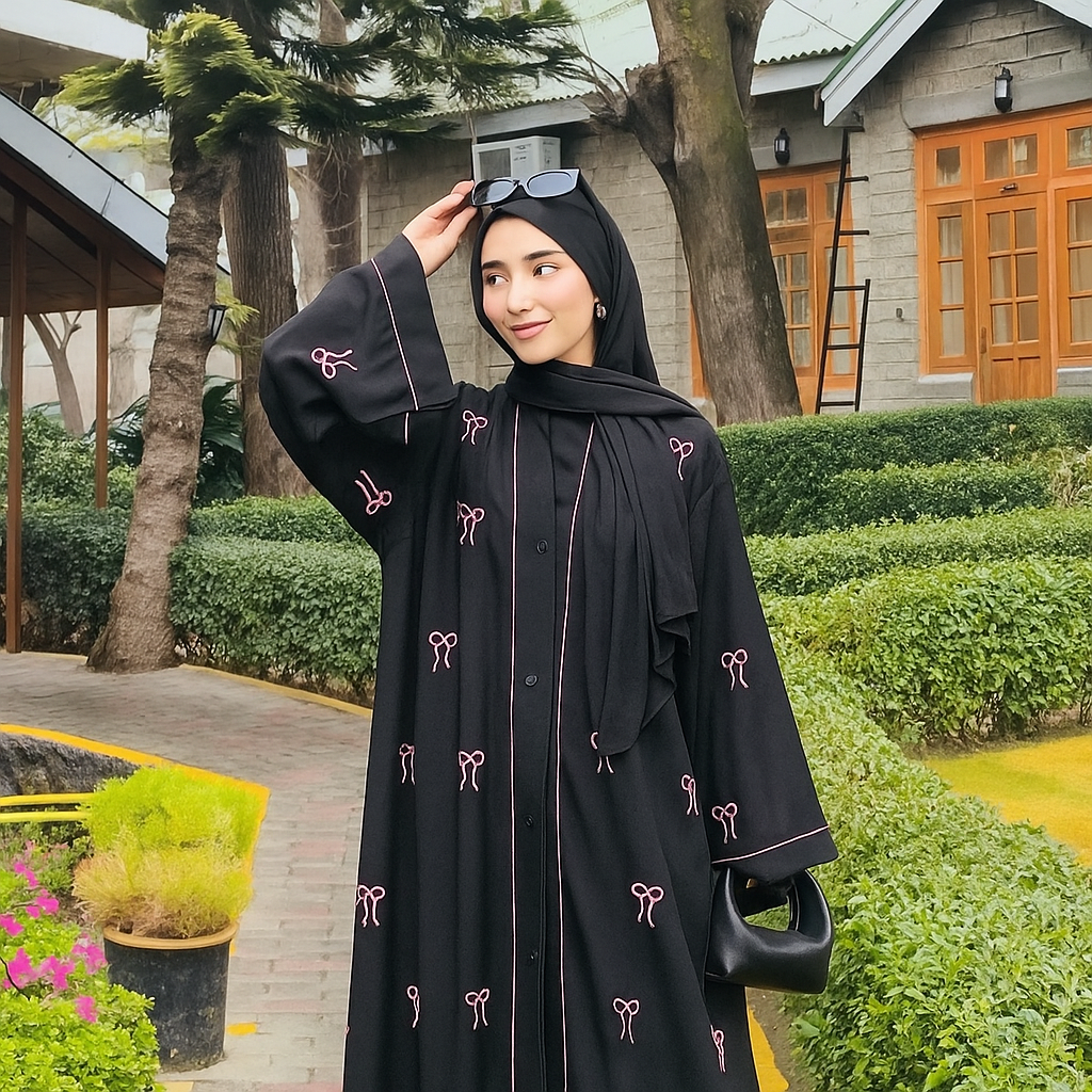 Bow Abaya – Timeless Elegance